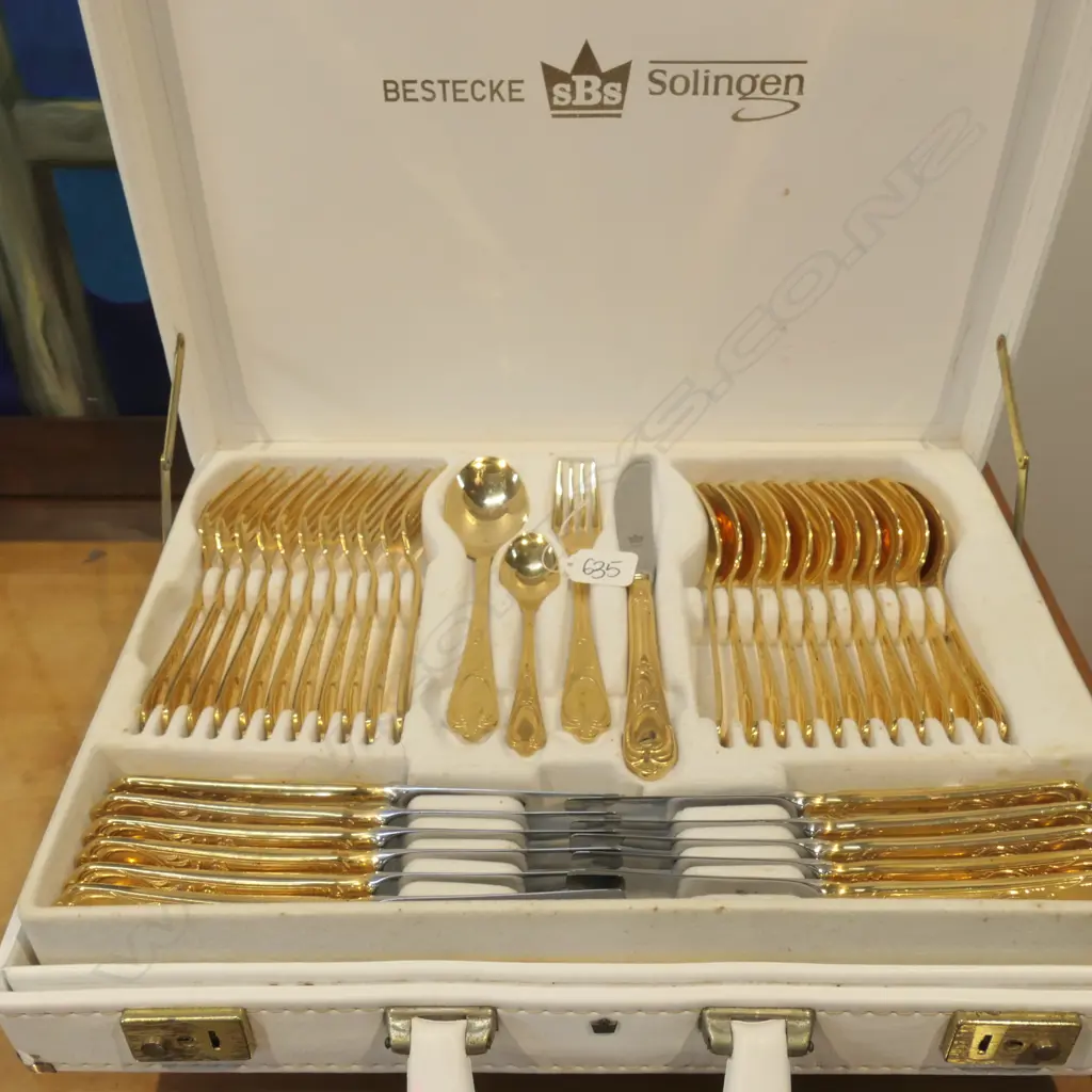 72 PCE SOLINGEN 24 CT PLATED CUTLERY IN CASE Image 1++