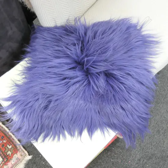 MONGOLIAN GOAT BLUE DYED CUSHION COVER