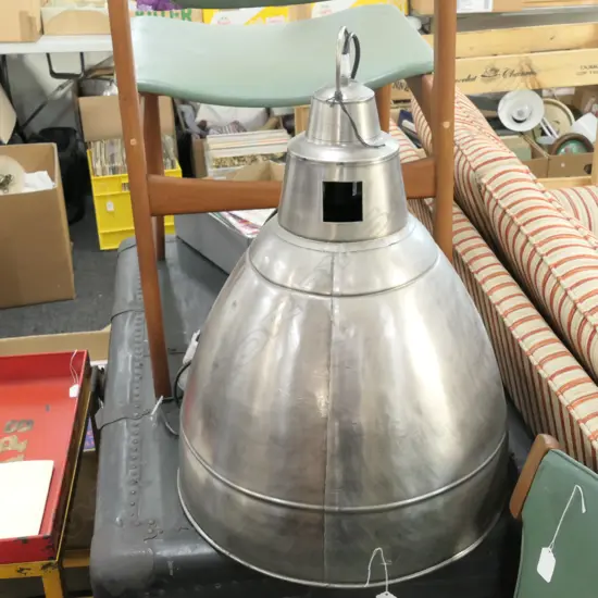 INDUSTRIAL POLISHED TIN WAREHOUSE LIGHT H.500mm