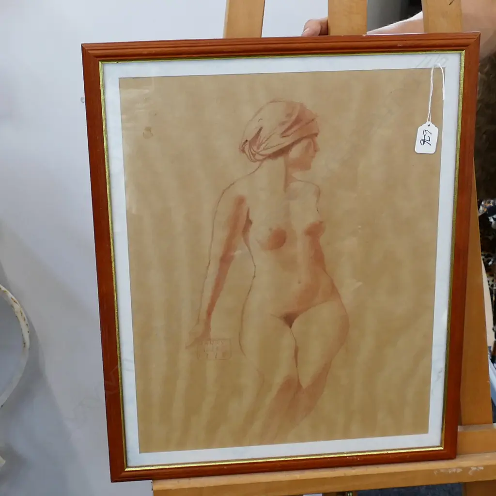 BARRY MILLER CONTE CRAYON FEMALE NUDE 460 X 360mm Image 1++
