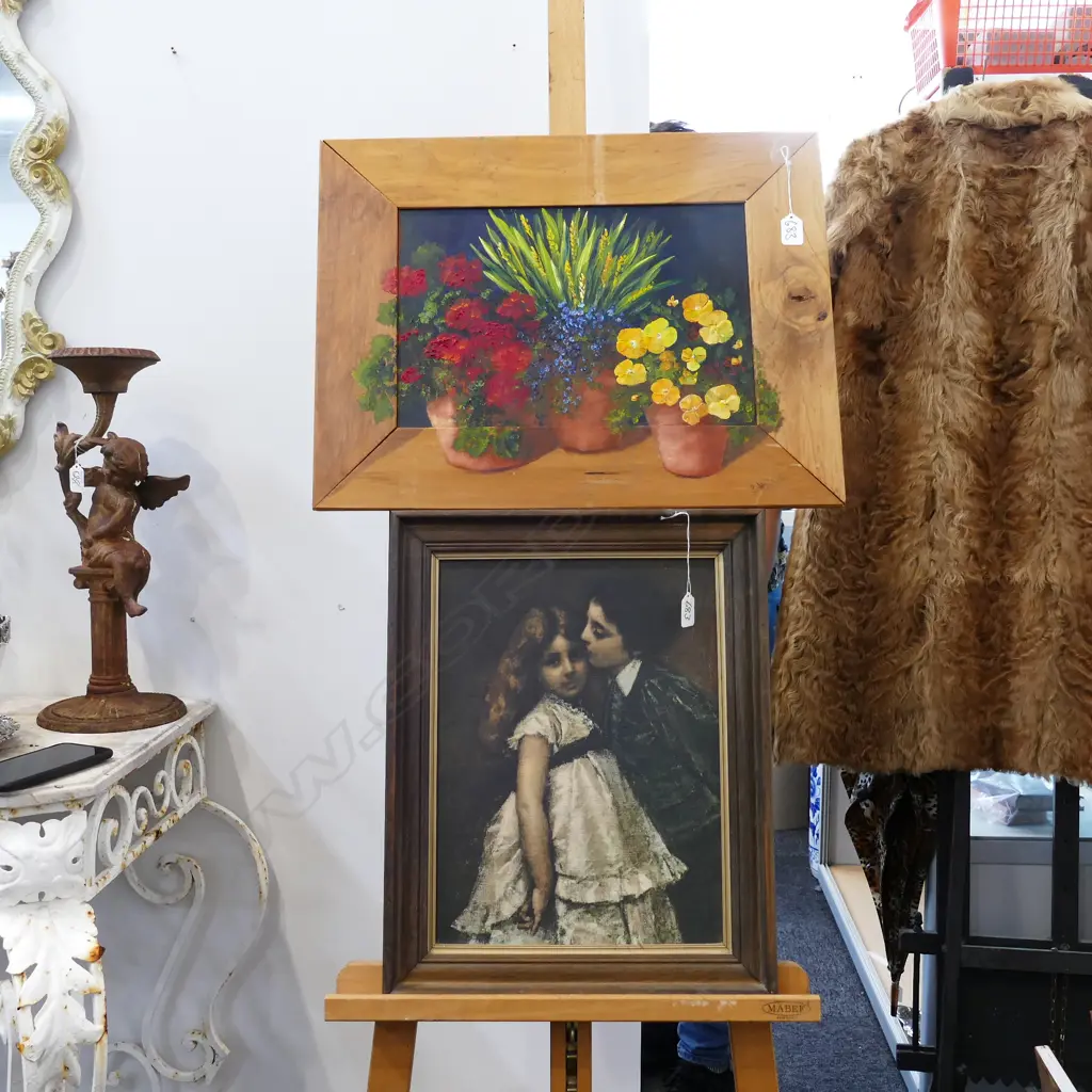 FRAMED PRINT AND FLORAL STILL LIFE 570 X 440 MM Image 1++