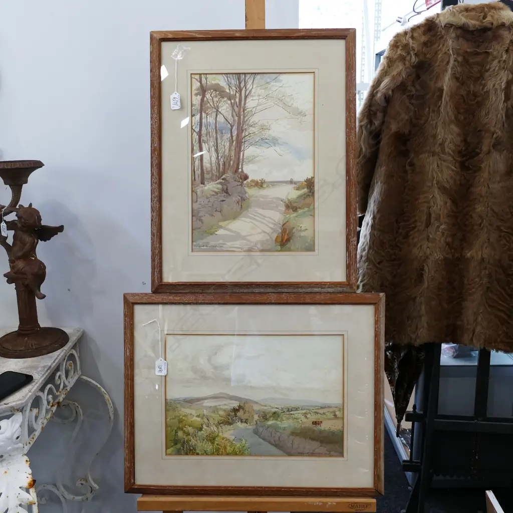 PR OF LANDSCAPE WATERCOLOURS SIGNED/DATED MARGARET KEMP-WELCH Image 1++