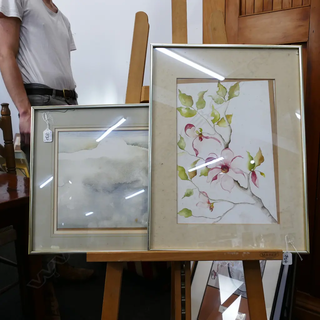 2X FRAMED WATERCOLOR ON PAPER 400 X 500  Image 1++