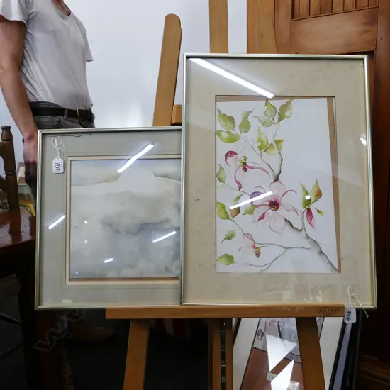2X FRAMED WATERCOLOR ON PAPER 400 X 500 