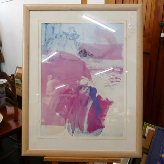 FRAMED PRINT BY ROBERT RAUSCHENBERG 'SIN TITULO'