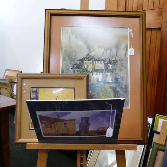 FRAMED W/COLOUR SIGNED DELANO + 2 PRINTS