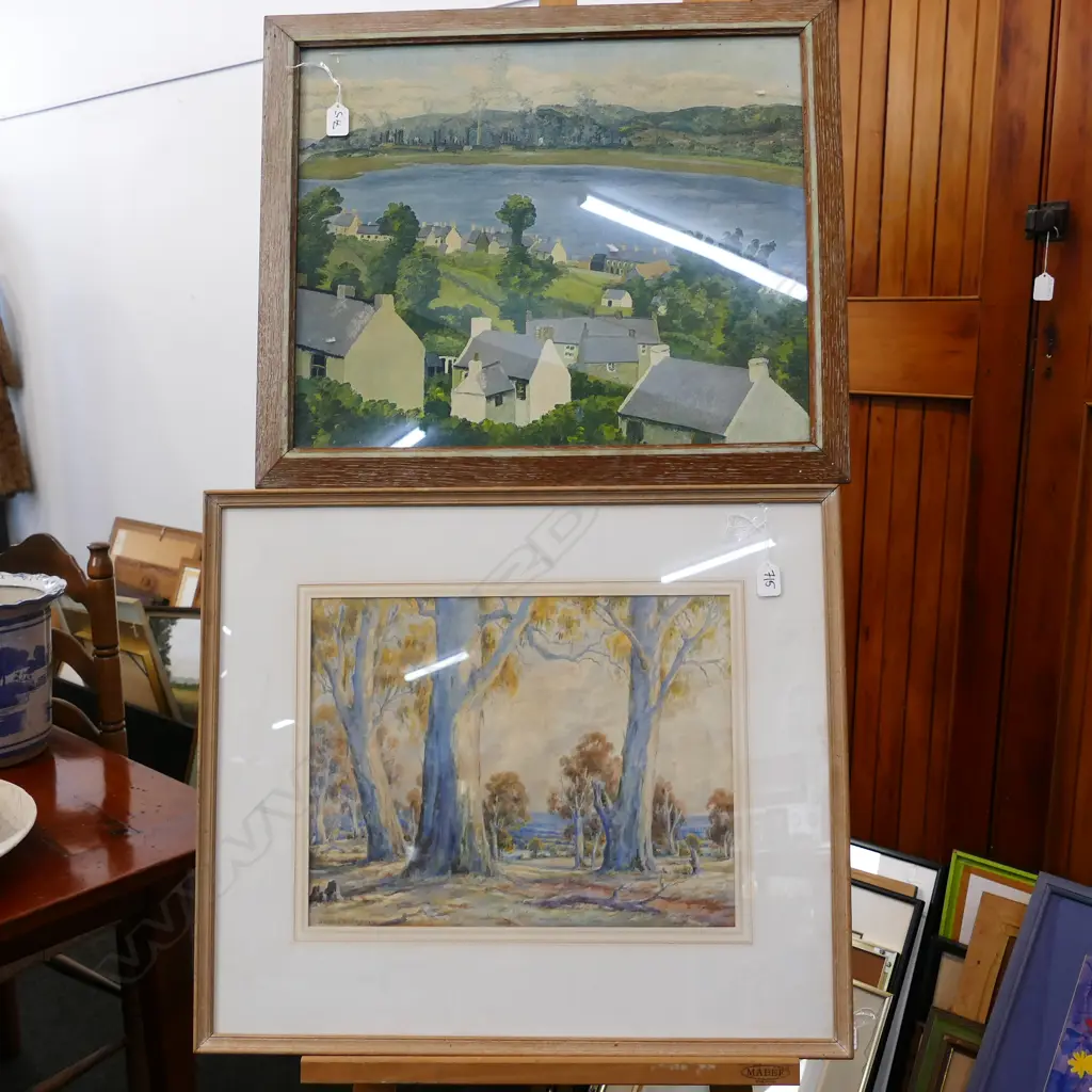 ARNOLD JARVIS SIGNED WATERCOLOUR + FRAMED PRINT H. 350MM L. 405MM Image 1++