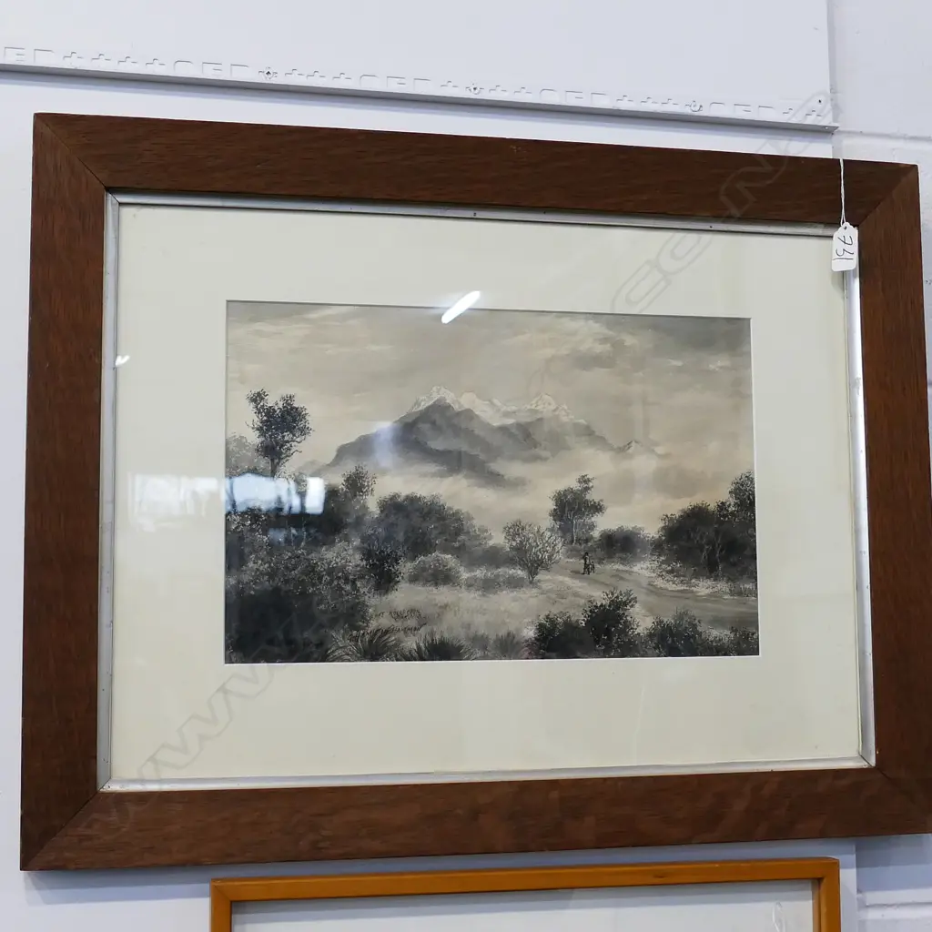 G HAMILTON HAMON (1869-1960), MONOCHROME SKETCH, MT ROLLESTON, OTIRA Image 1++