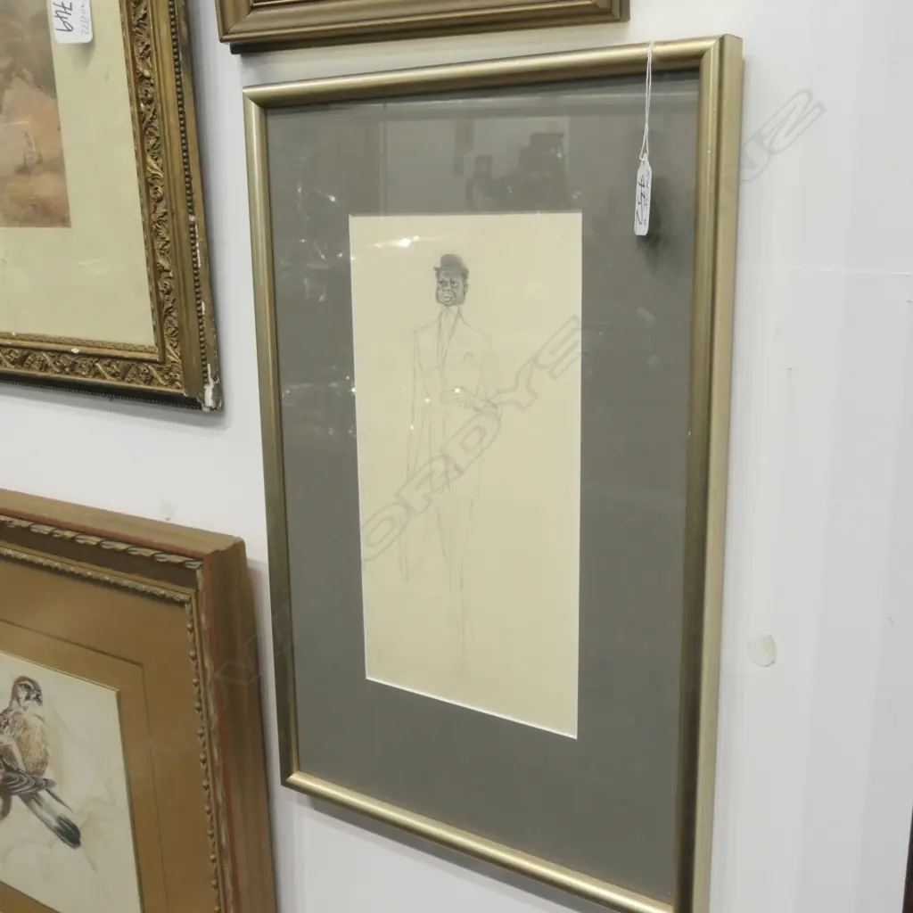 RUSSELL CLARK PENCIL MAN IN BOWLER HAT Image 1++