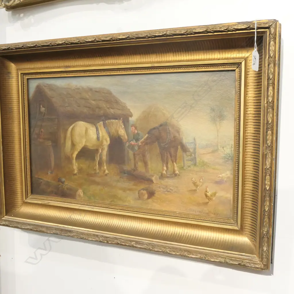 JOHN ELDER MOULTRAY, OIL ON CANVAS, FARMYARD SCENE Image 1++