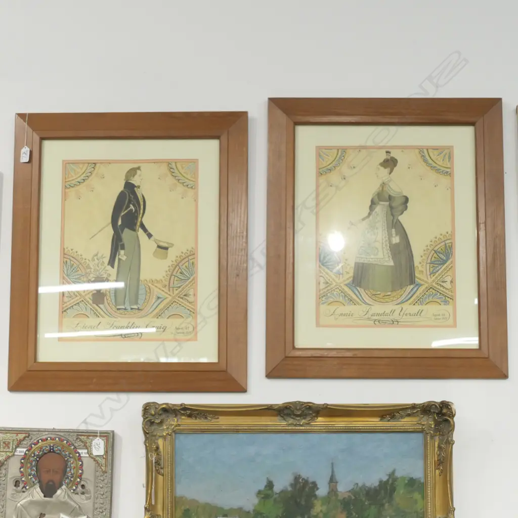 PAIR OF EARLY VICTORIAN DRAWINGS DATED 1837 Image 1++