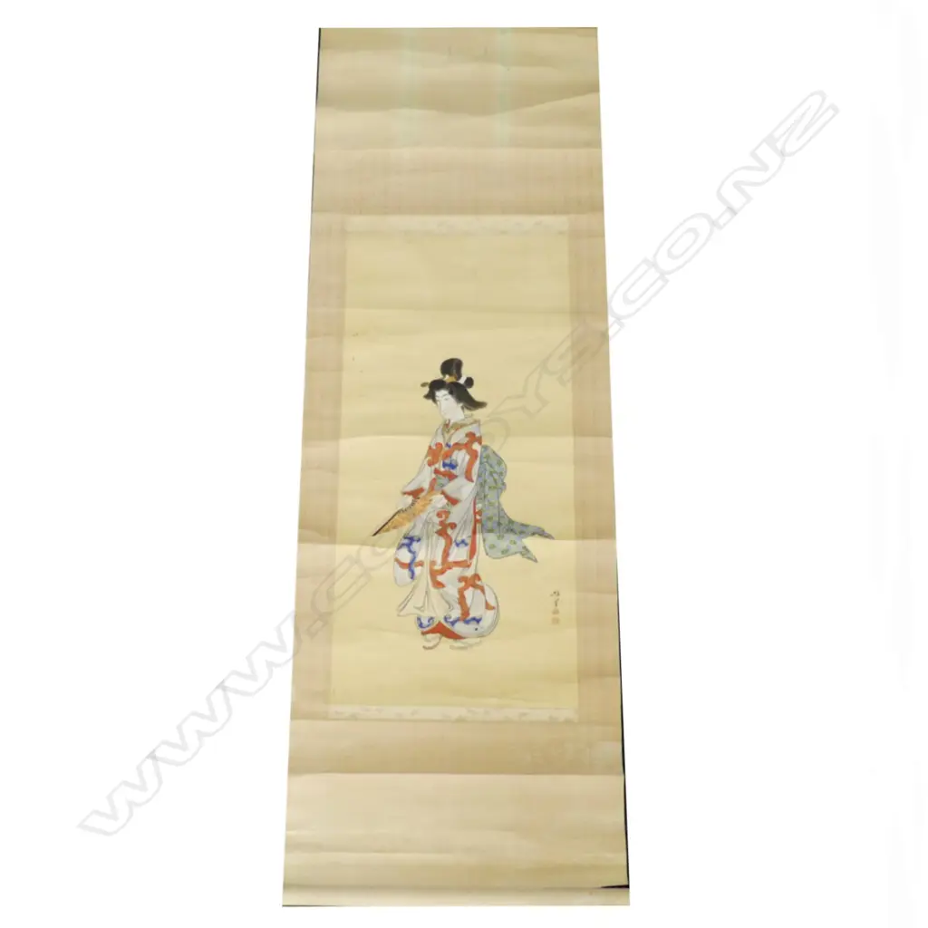 A Japanese watercolour scroll painting Image 1++