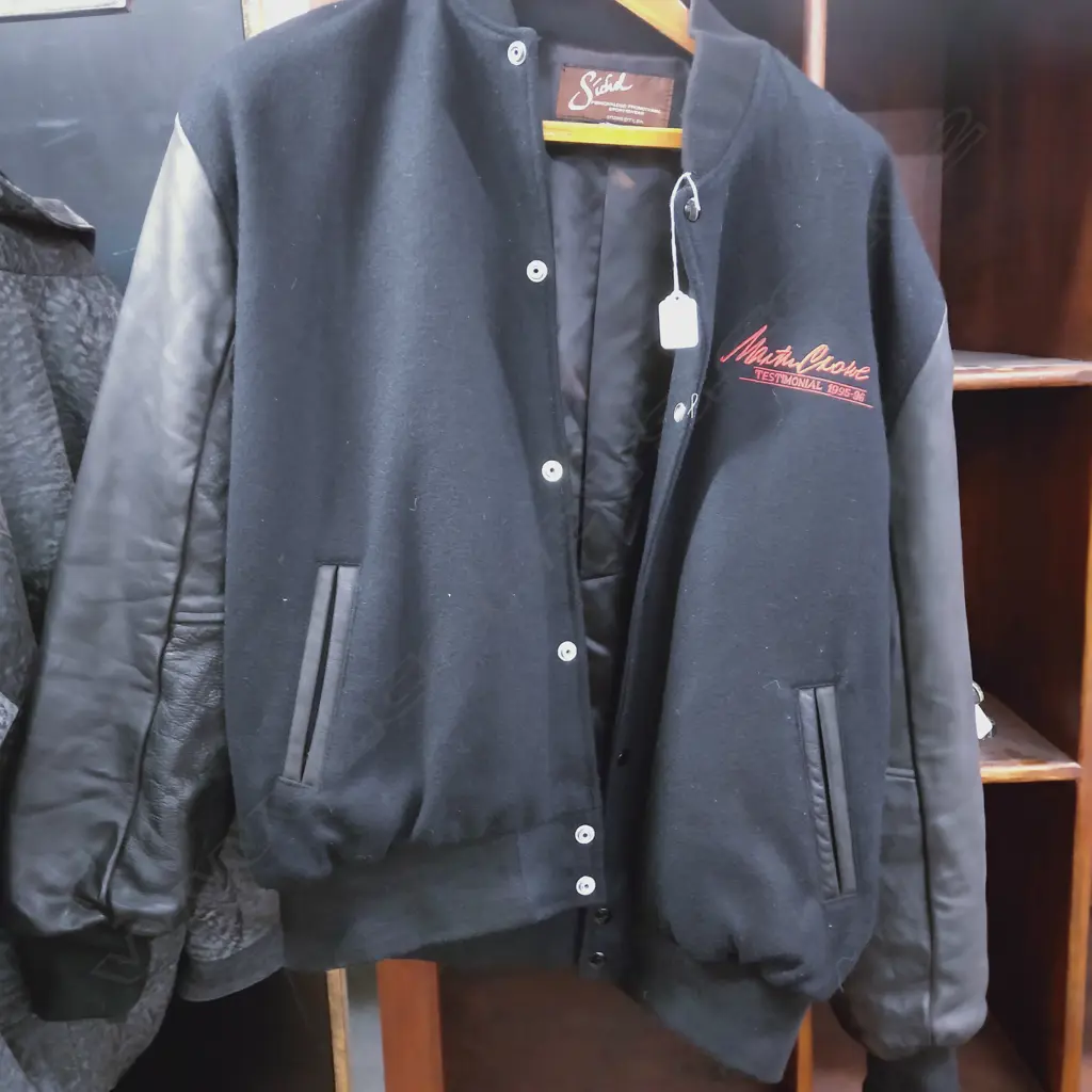 MARTIN CROWE TESTIMONIAL 1996-96 JACKET LEATHER... Image 1++