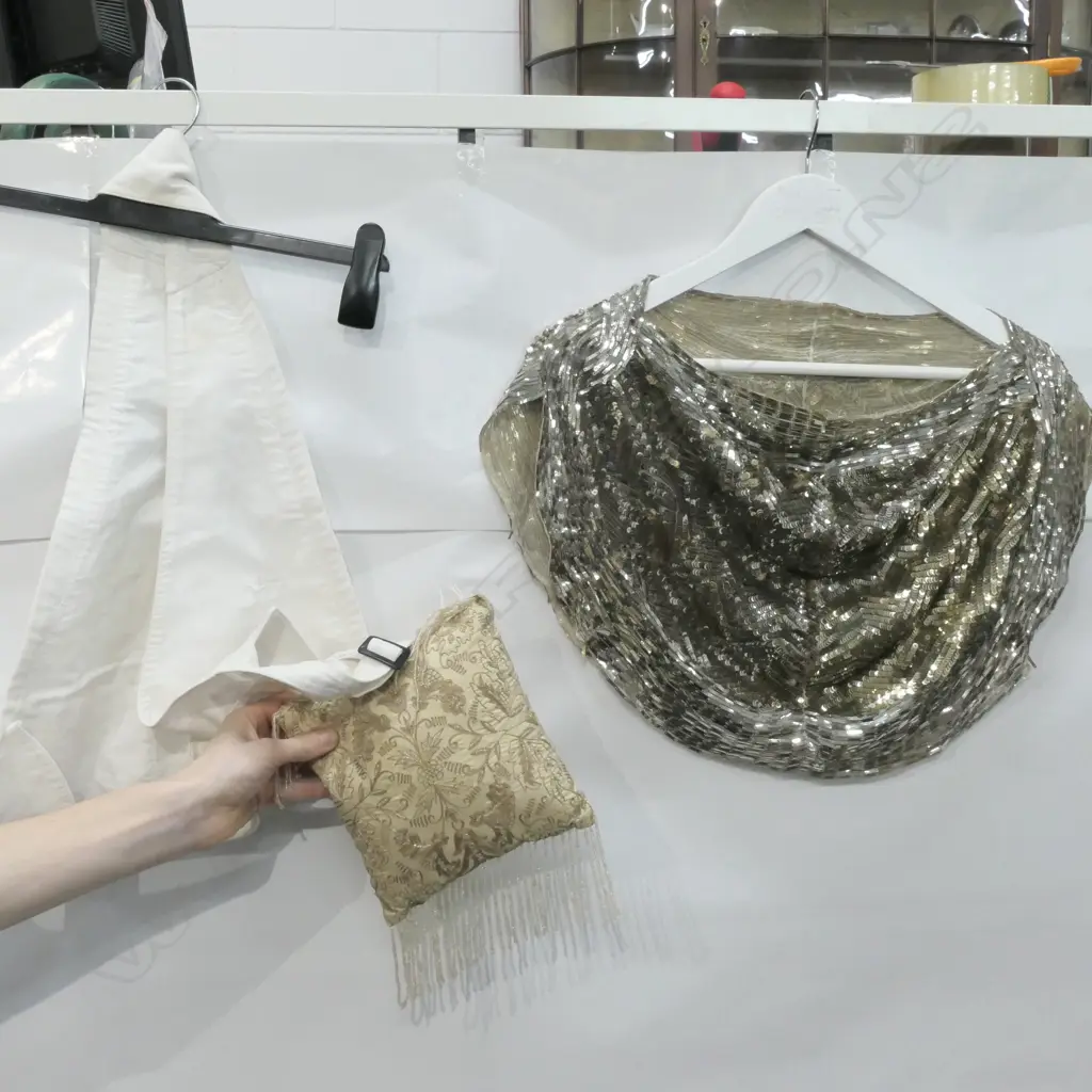 ANTIQUE CUSHION AND WAISTCOAT PLUS A SEQUIN TOP Image 1++