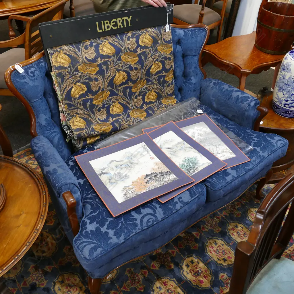 MAHOGANY FRAMED BUTTON BACK SOFA Image 1++