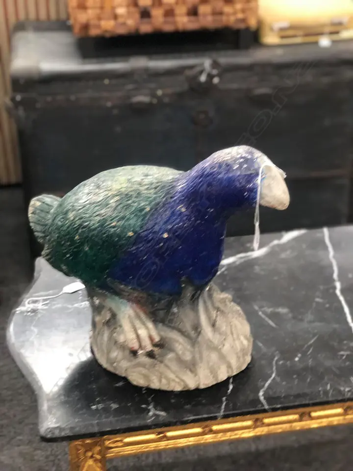 STONE PAINTED GARDEN FIGURE OF A PUKEKO  Image 1++