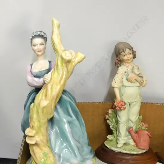 LOT DOULTON TUREENS/ITALIAN FIGURES PLATE ETC