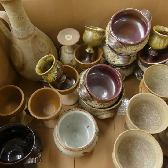 LOT ASST POTTERY DECANTER ETC