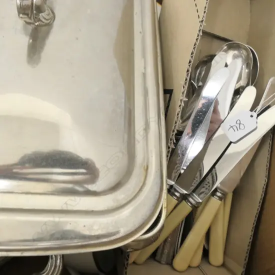 M WILLIAMS DINNER SERVICE A/F CUTLERY + TEASPOONS ETC