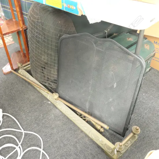 2 FIRE SCREENS BRASS FENDER ETC