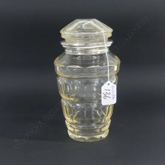 .800 SILVER BANDED SILVER AND CRYSTAL PICKLE JAR H. 190MM