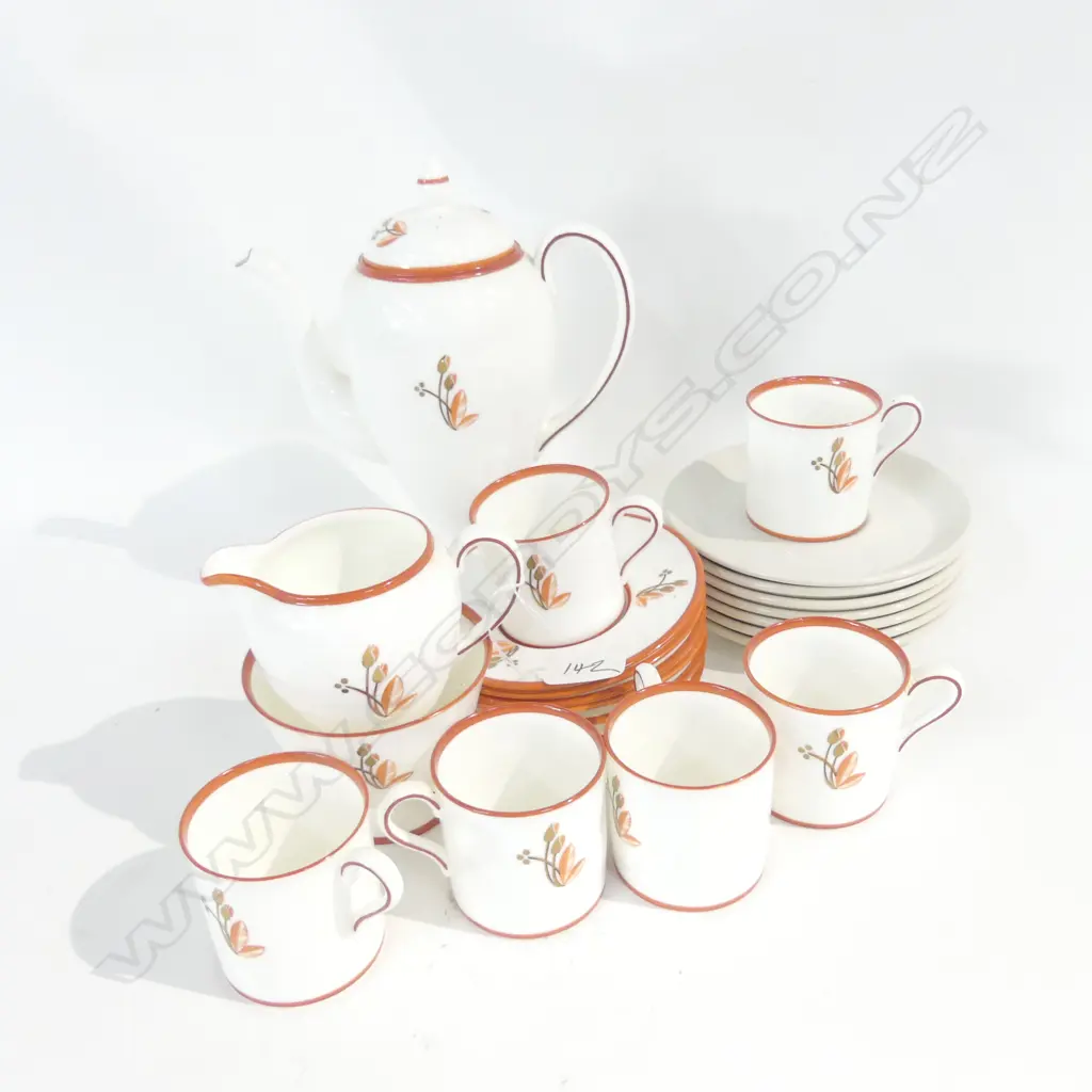 W/WOOD 6 PLACE COFFEE SERVICE Image 1++
