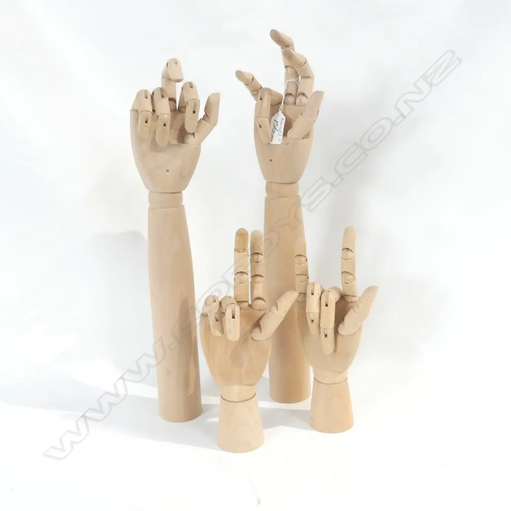 4 WOODEN HAND MODELS LARGEST 460MM H Image 1++