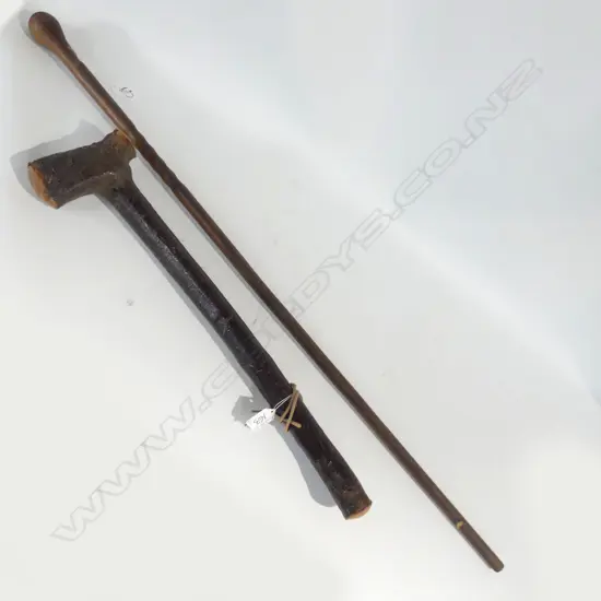 SOUTH AFRICAN KNOBKERRIE & HARDWOOD WALKING STICK