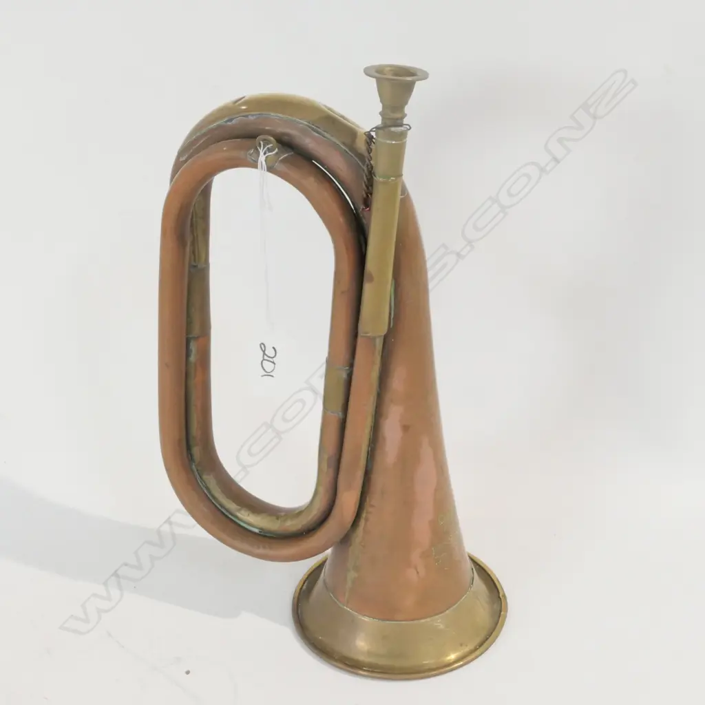 BESSONS + CO COPPER AND BRASS BUGLE Image 1++