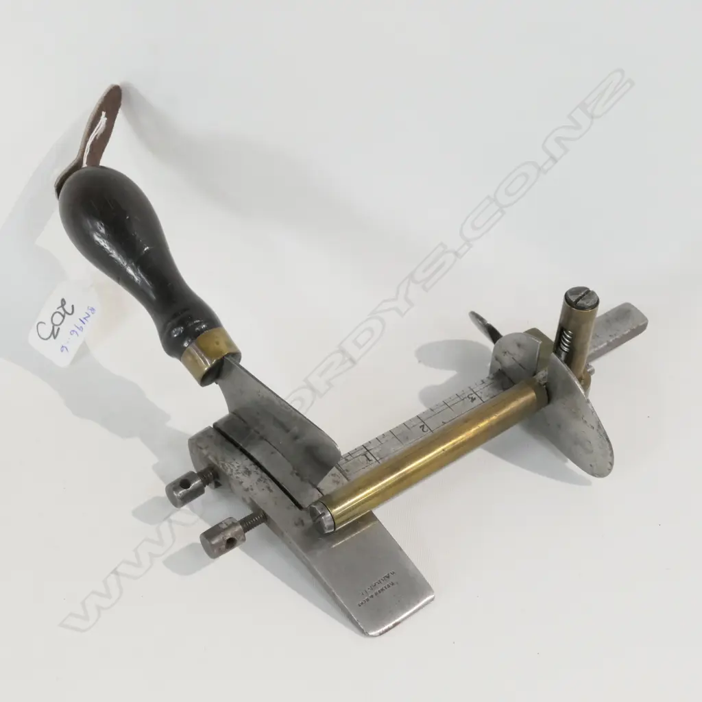 DIXON & SONS SADDLERS' 5" PLOUGH GAUGE / CUTTER w ROSEWOOD HANDLE, FOR CUTTING BRIDLES, STRAPS & BELTS Image 1++