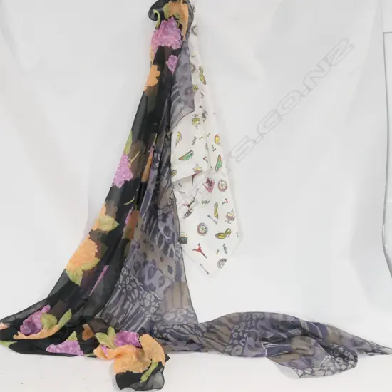 3 SILK SCARVES 1 LABELLED jnB