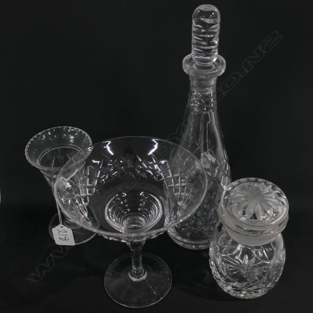 CRYSTAL DECANTER/COMPORT/ VASE/+JAR H 360 MM Image 1++