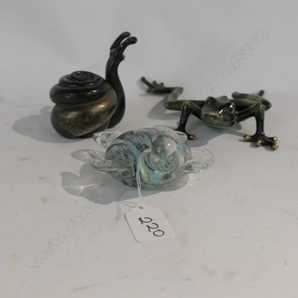 GLASS SNAIL/TURTLE + FROG L 130 MM Image 1++