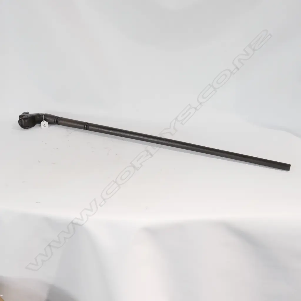 BULLDOG CARVED HANDLE WALKING STICK Image 1++