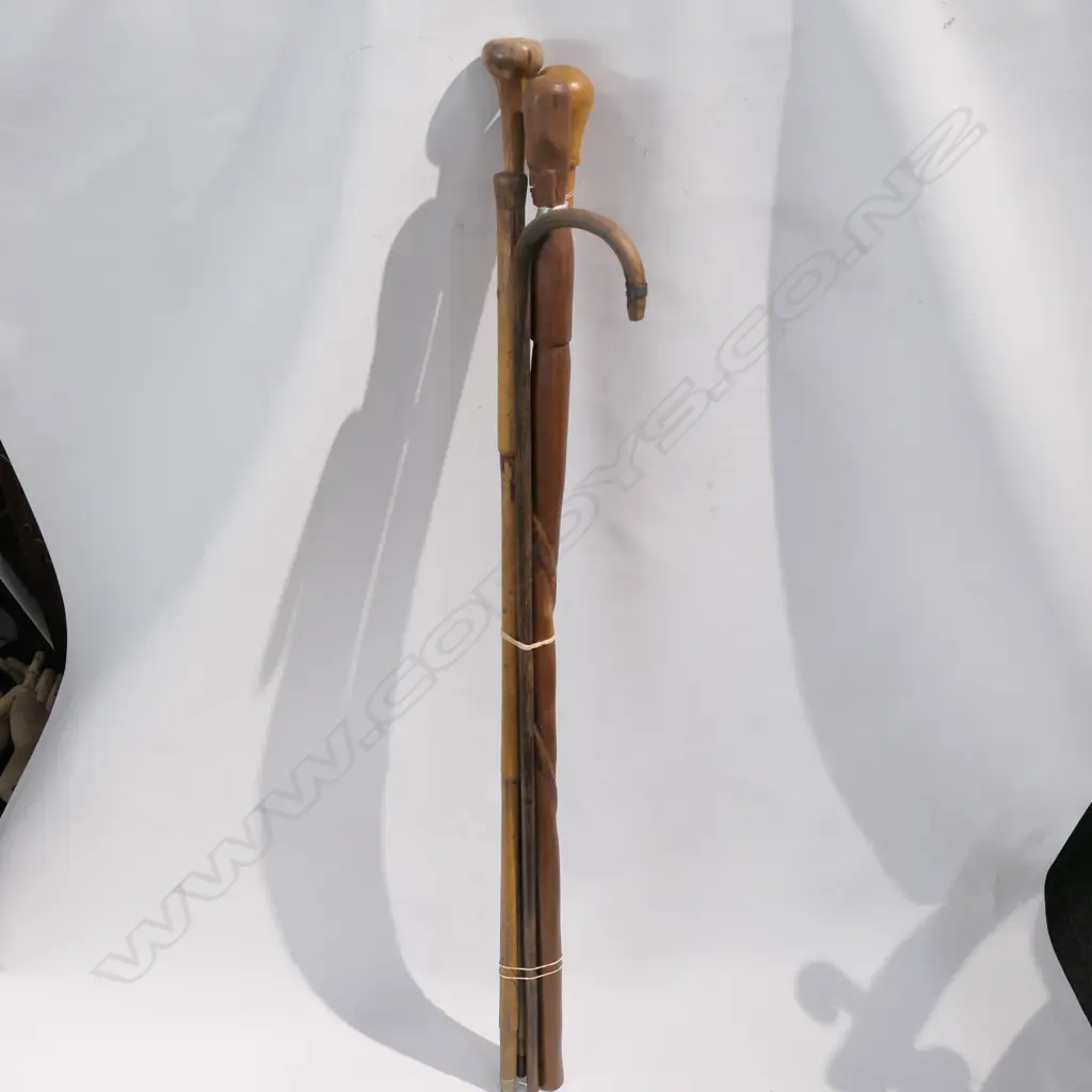 5 VINTAGE WALKING STICKS  Image 1++