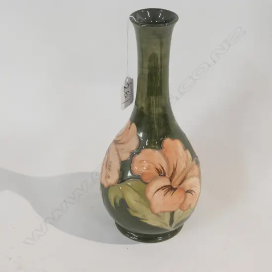MOORCROFT HIBISCUS PATTERN VASE GRAZED H 280 MM
