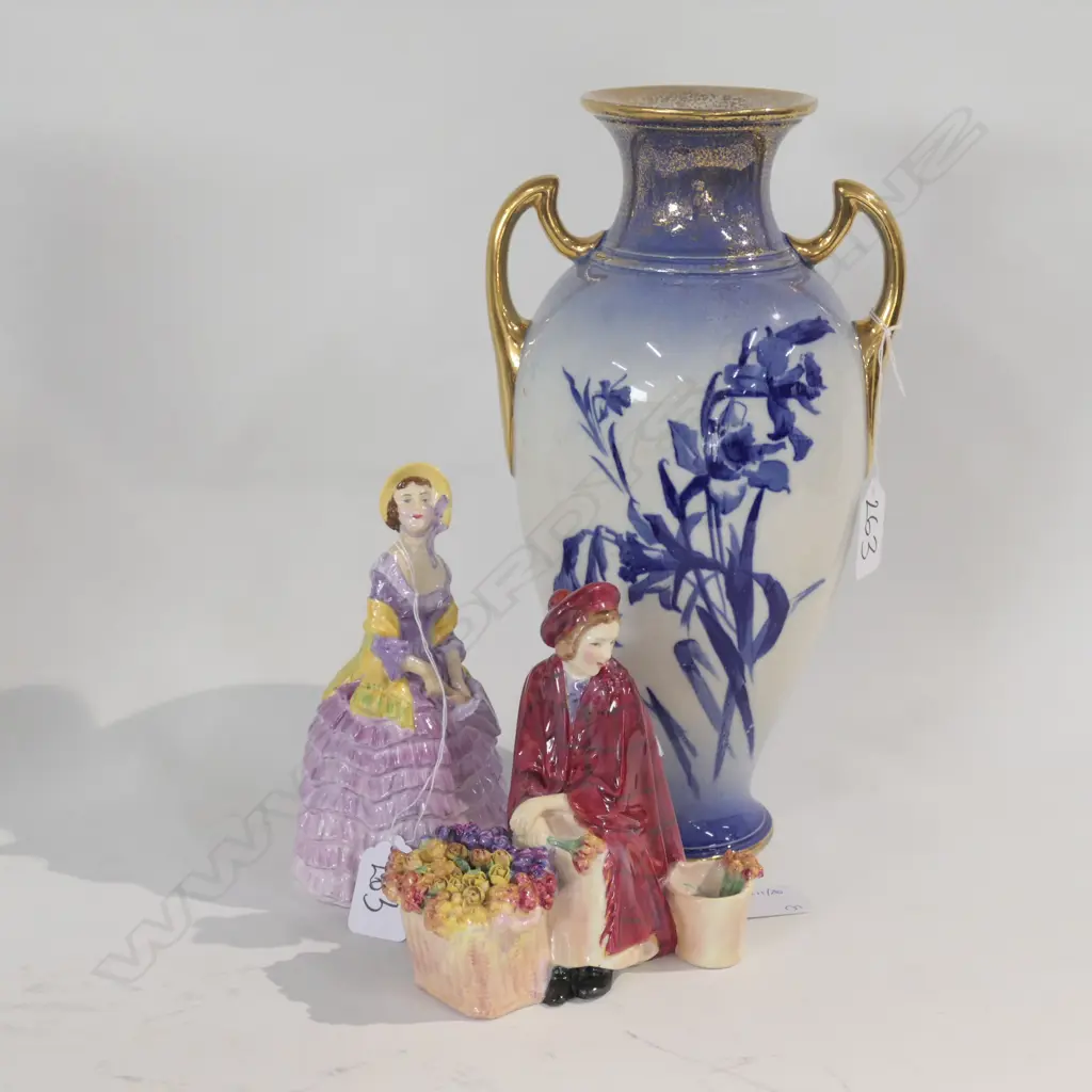B+P AND CO BLUE IRIS VASE/DOULTON /COALPORT FIGURES Image 1++