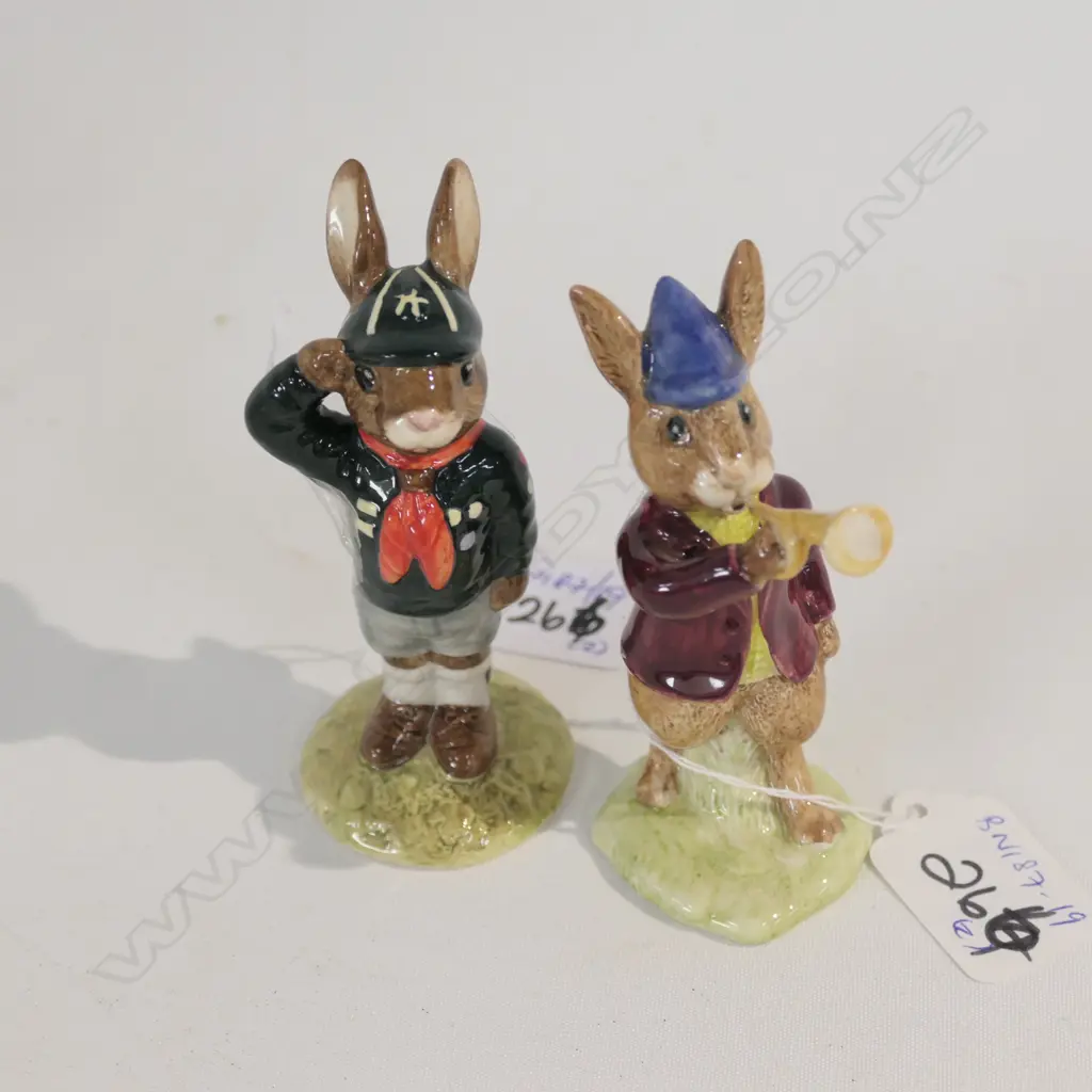 ROYAL DOULTON BUNNYKINS RISE & SHINE AND BE PREPARED Image 1++