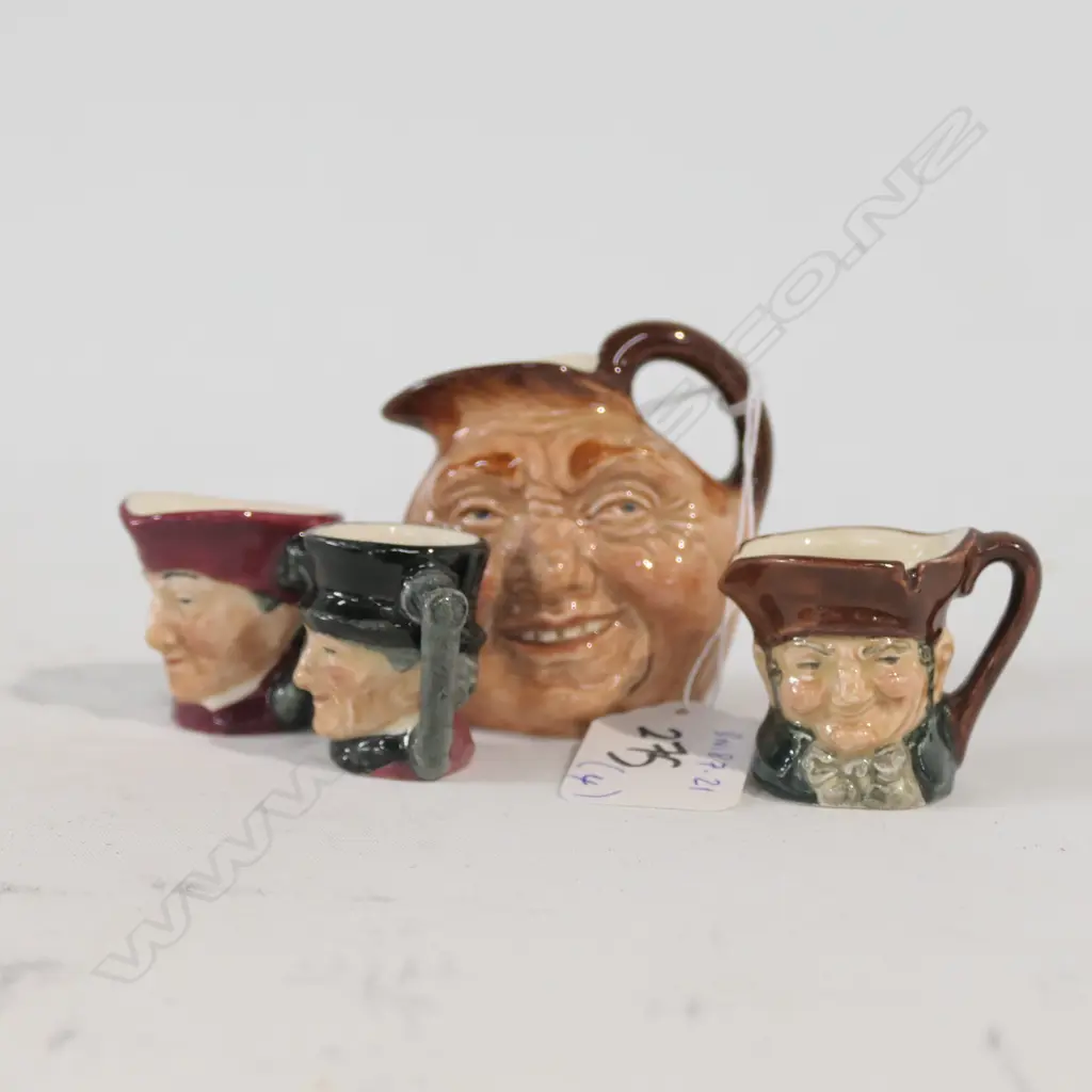 ROYAL DOULTON CHARACTER JUGS 3 TINY & 1 MINATURE Image 1++