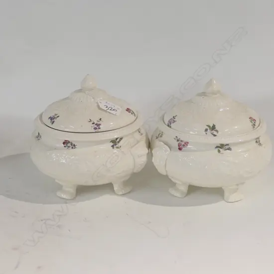 2 WEDGWOOD PATRICIAN 'SWANSEA' PATTERN TUREENS & COVERS