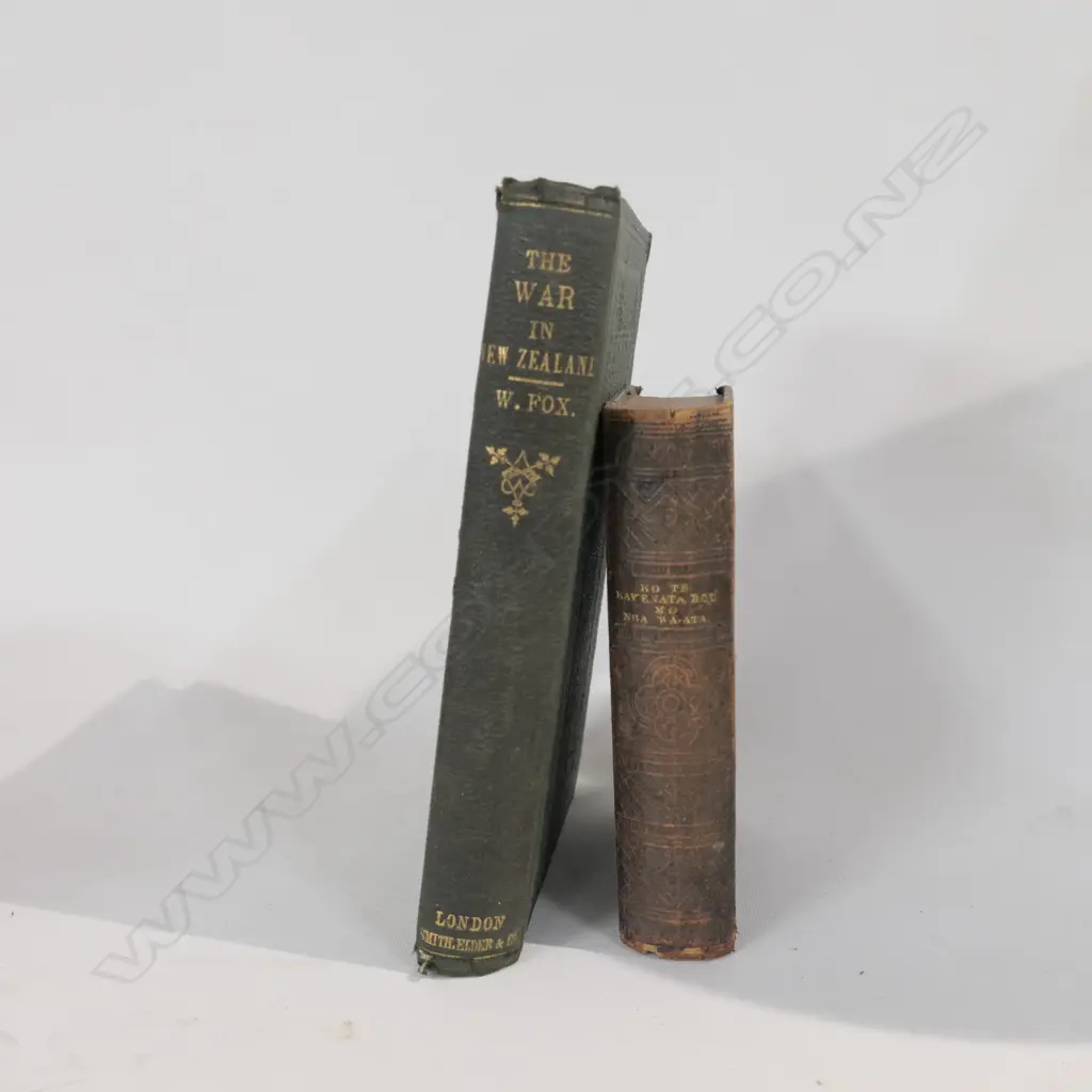 THE BIBLE TRANSLATED INTO MAORI, LEATHER BOUND C. 1862 PLUS THE WAR IN NZ BY W. FOX C1866 Image 1++