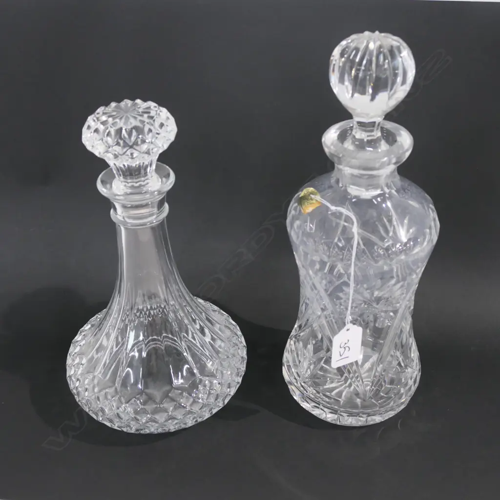2 CUT CRYSTAL DECANTERS H300 MM Image 1++