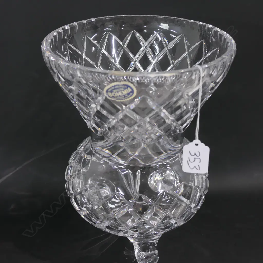 LARGE BOHEMIA CUT CRYSTAL VASE H 250 MM Image 1++