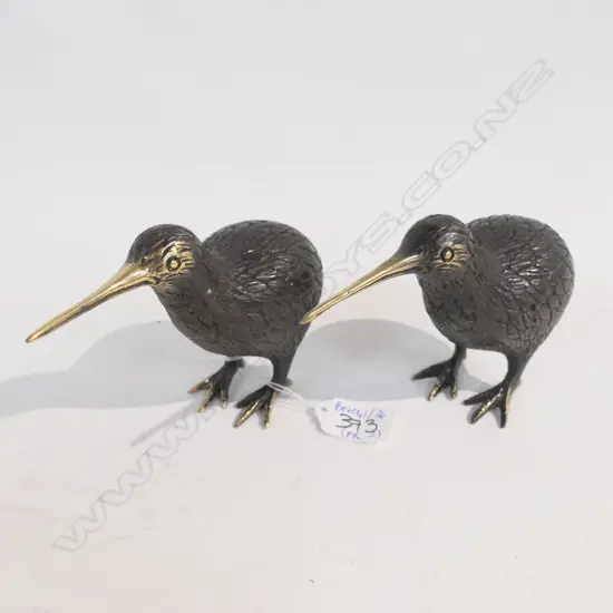 PAIR OF BRONZE KIWI 150MM L