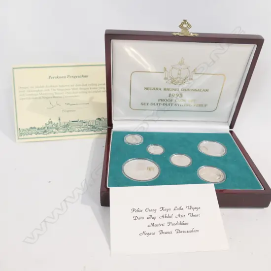 PROOF SET BRUNEI SILVER COINS
