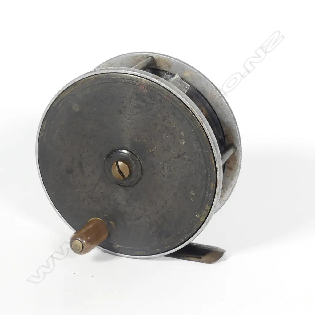 EARLY 20THC M. GARNETT OF DUBLIN 3¼" BRASS & ALUMINIUM FLY REEL... Image 1++