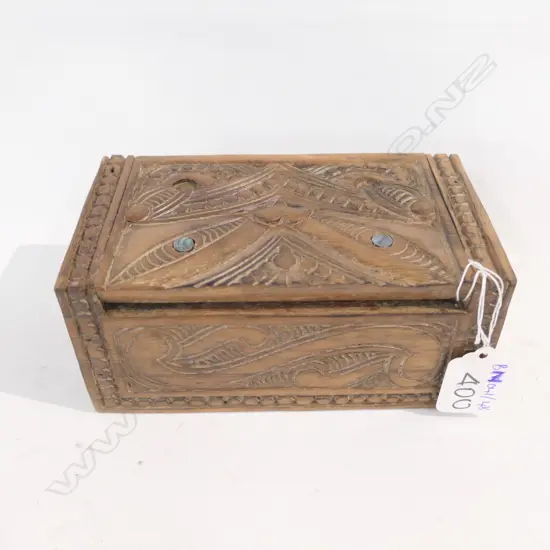 SMALL CARVED MAORI BOX 155MM L