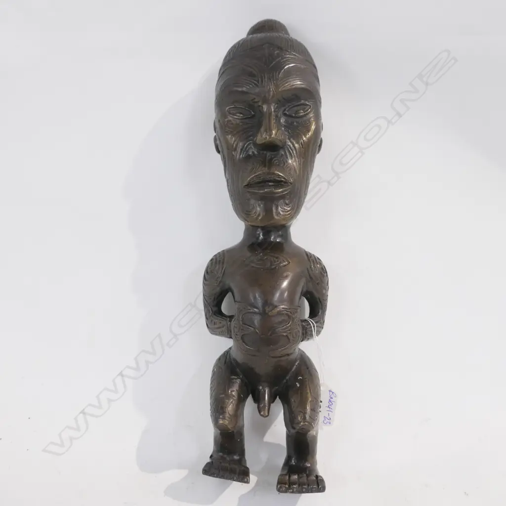 CAST BRONZE MAORI TEKOTEKO FIGURE H 350 MM Image 1++