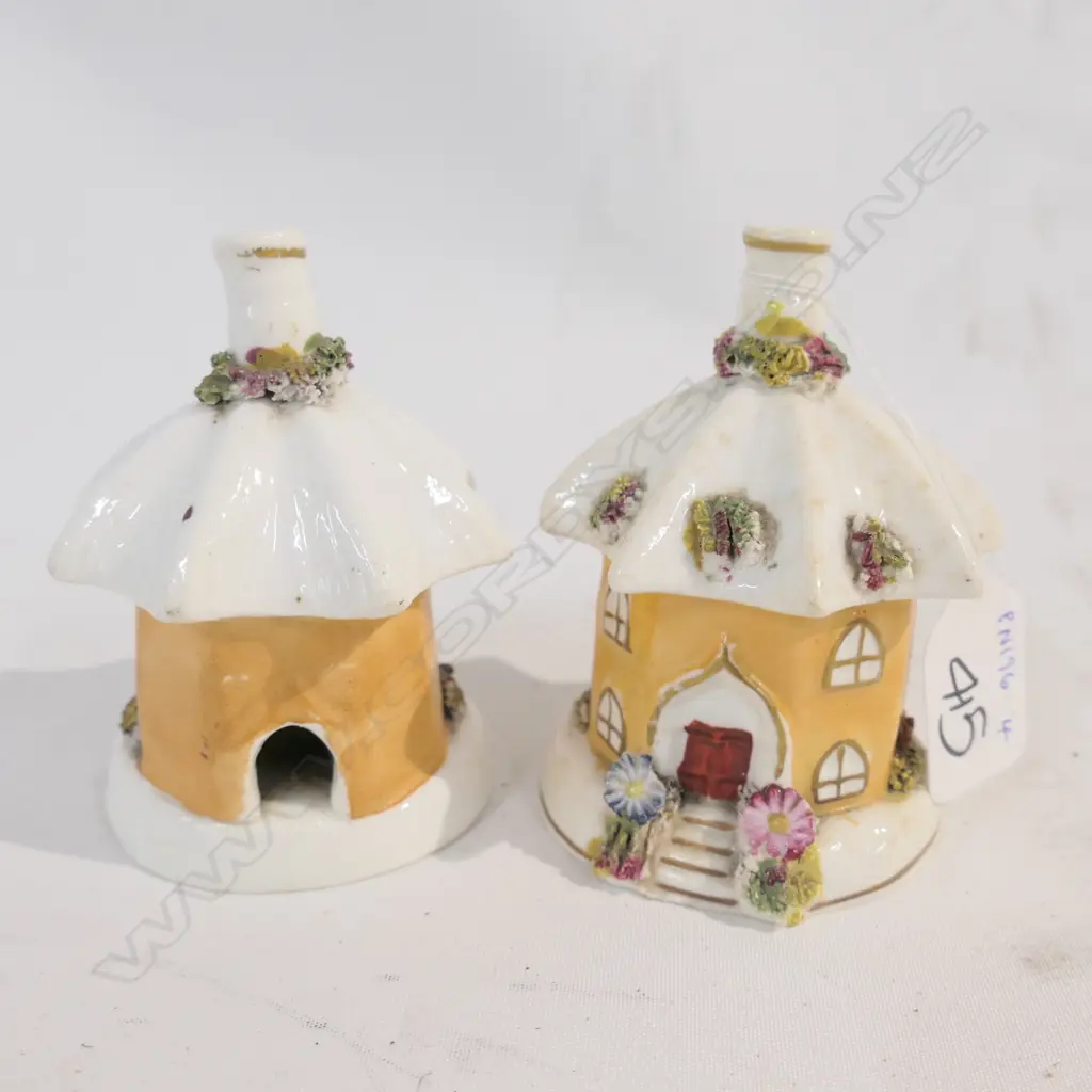 PR EARLY 19thC PASTILLE BURNERS MODELLED AS OCTAGONAL 2 STORY HOUSES  Image 1++