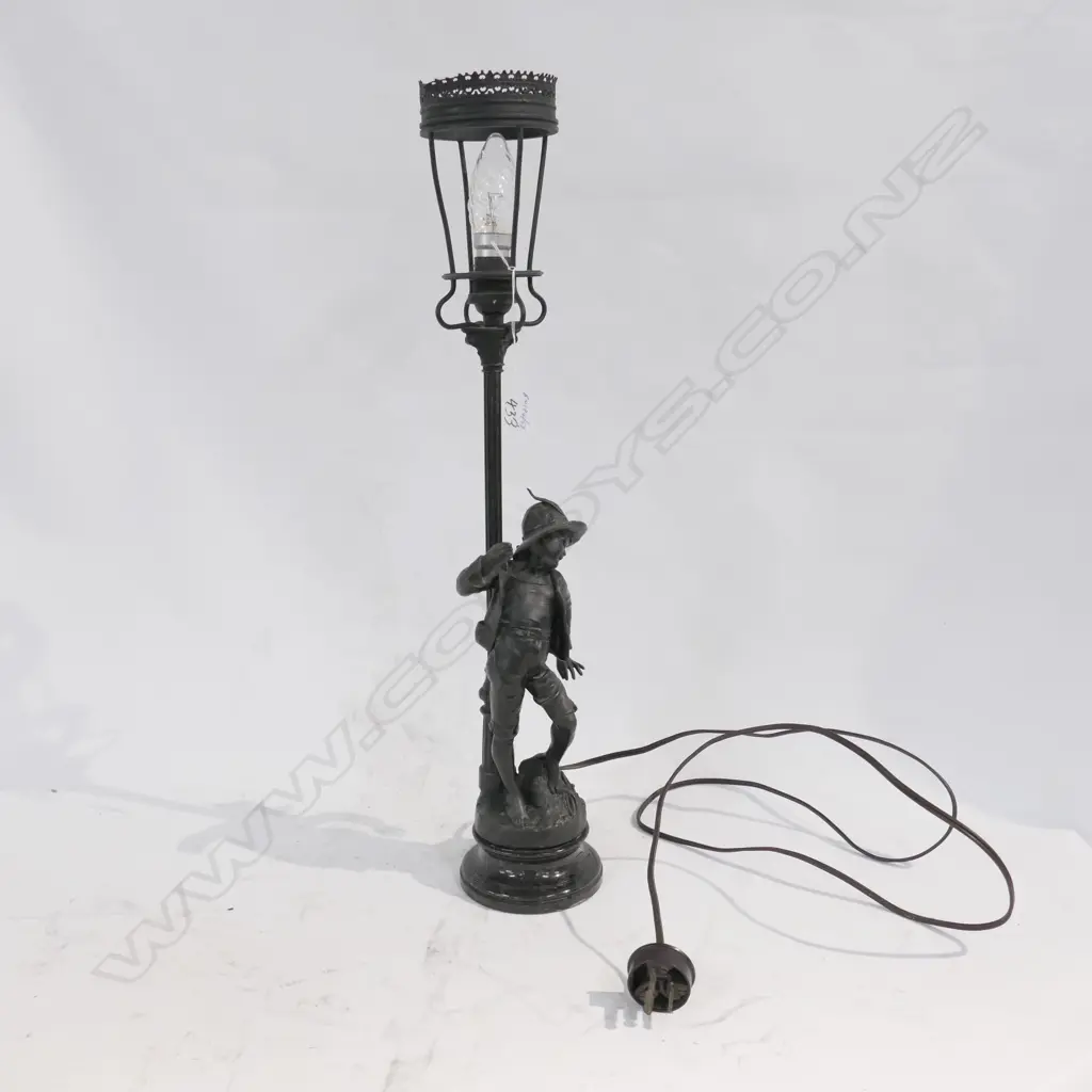 SPELTER FIGURE LAMP H 570 MM Image 1++